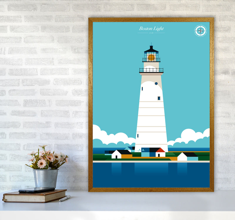 Boston Light Art Print by Bo Lundberg A1 Print Only