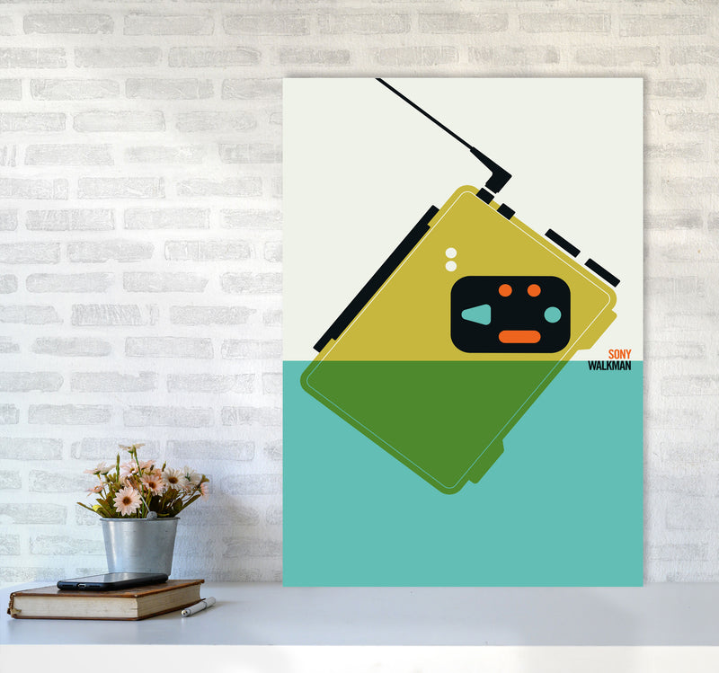 Icons Walkman Art Print by Bo Lundberg A1 Black Frame