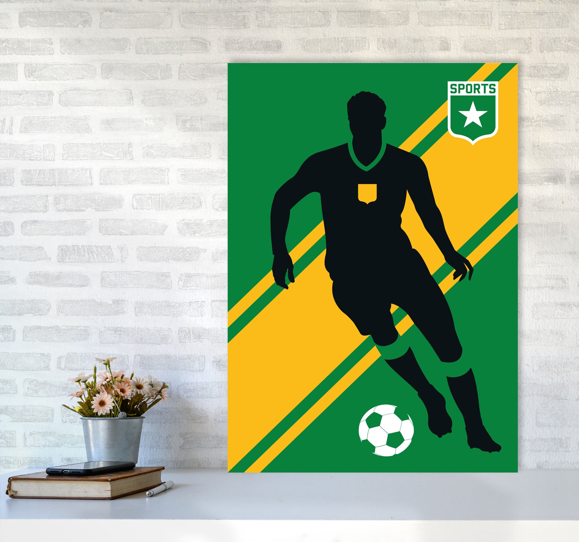 Football Art Print by Bo Lundberg A1 Black Frame