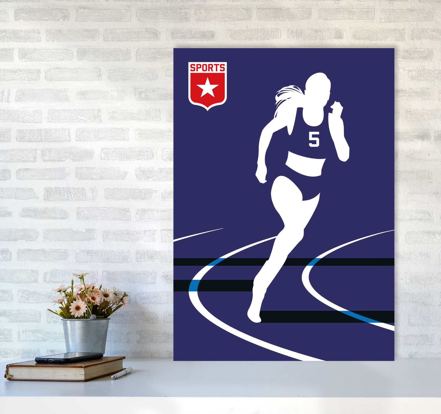 Runner Art Print by Bo Lundberg A1 Black Frame