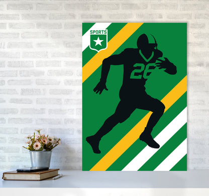 American Football Art Print by Bo Lundberg A1 Black Frame