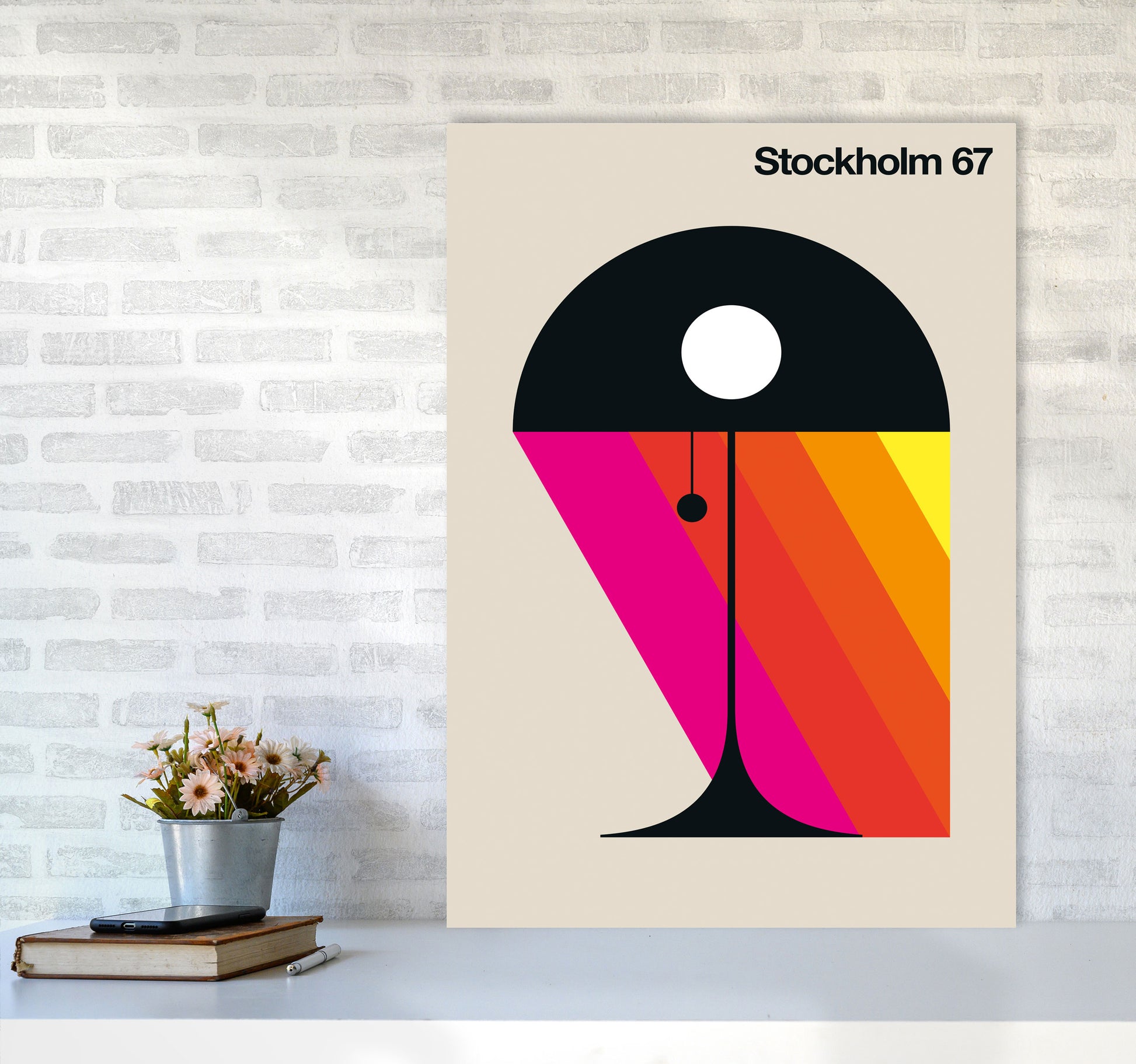 Stockholm 67 Art Print by Bo Lundberg A1 Black Frame