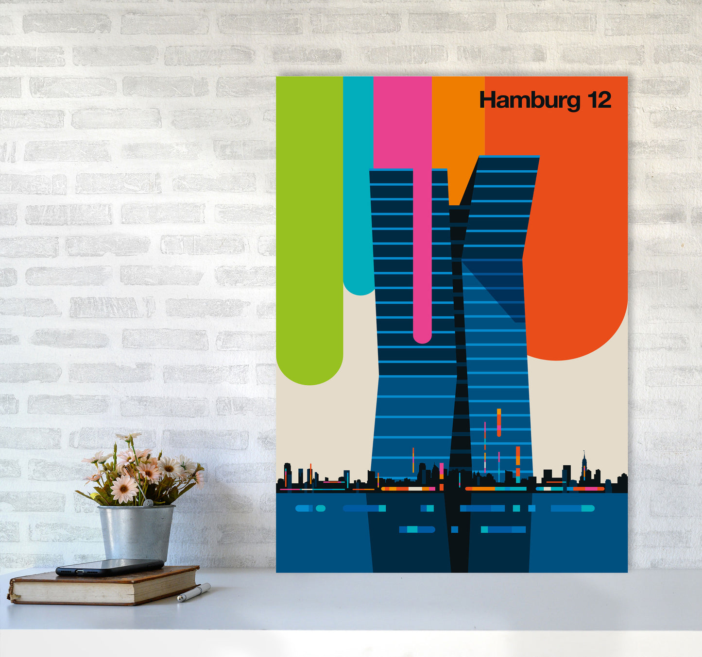 Hamburg 12 Art Print by Bo Lundberg A1 Black Frame