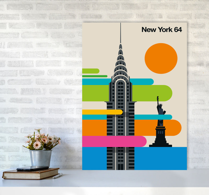 New York 64 Art Print by Bo Lundberg A1 Black Frame