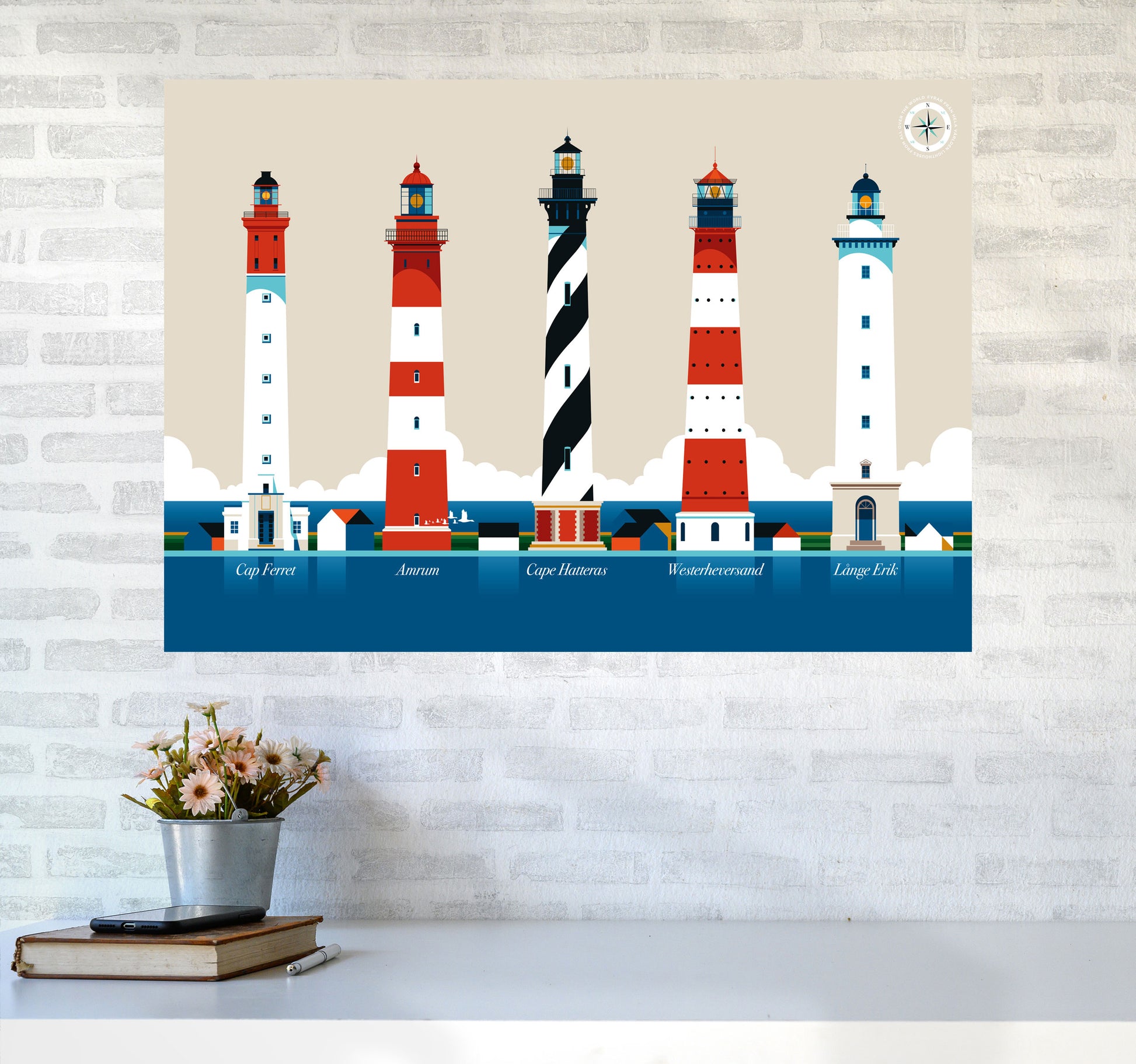 Lighthouse Island 150 Art Print by Bo Lundberg A1 Black Frame