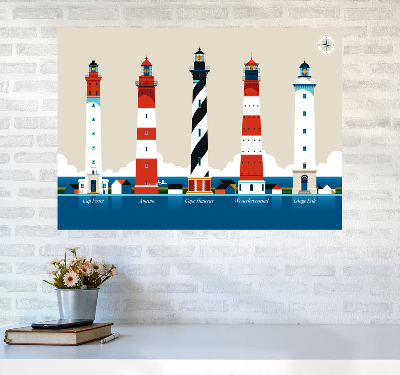 Lighthouse Island 150 Art Print by Bo Lundberg A1 Black Frame