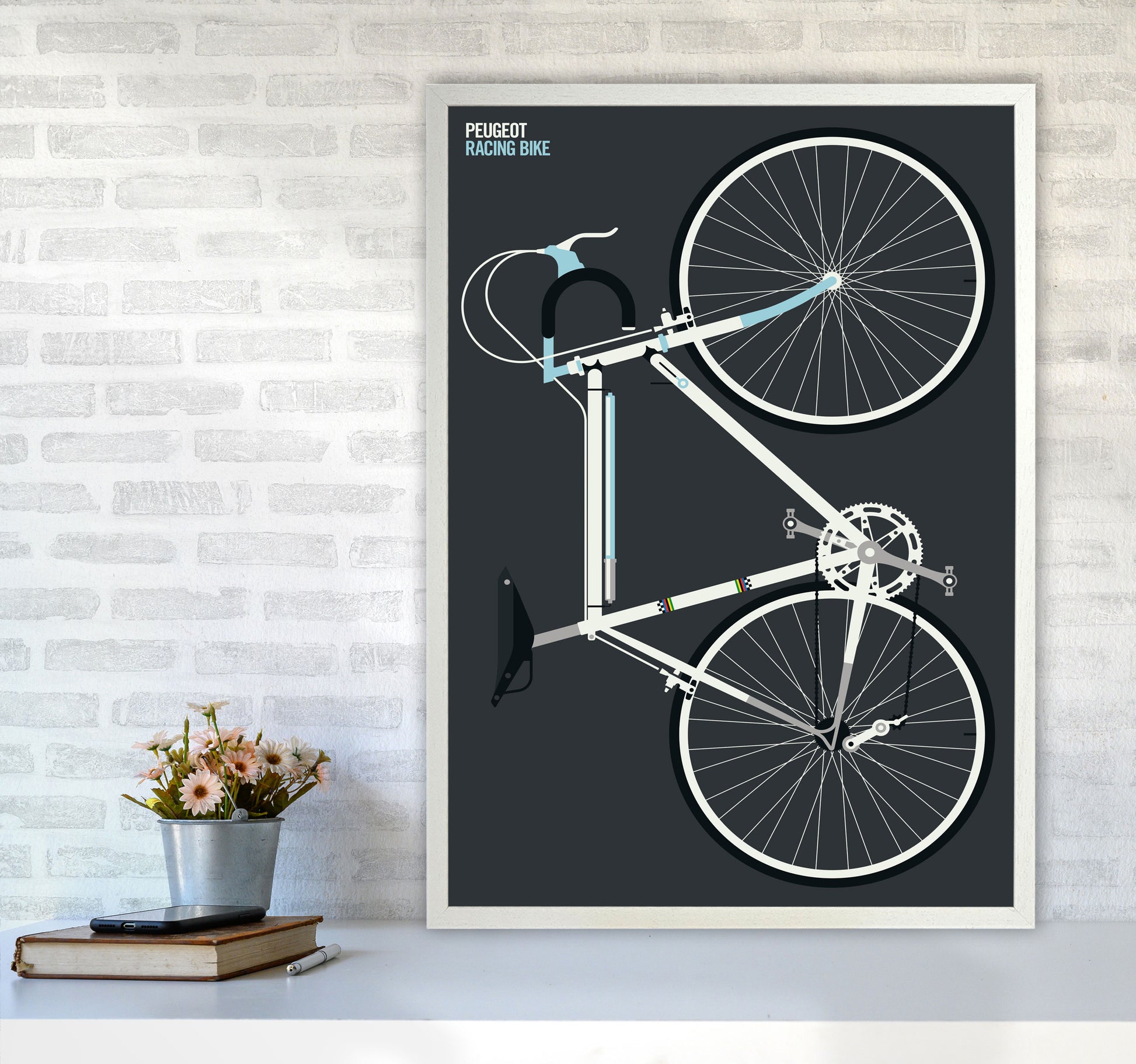 Peugeot Full Art Print by Bo Lundberg A1 Oak Frame