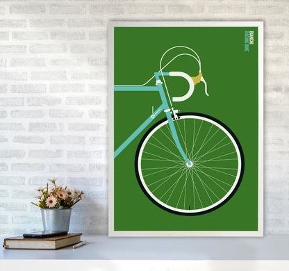 Icons Bianchi Front Art Print by Bo Lundberg A1 Oak Frame
