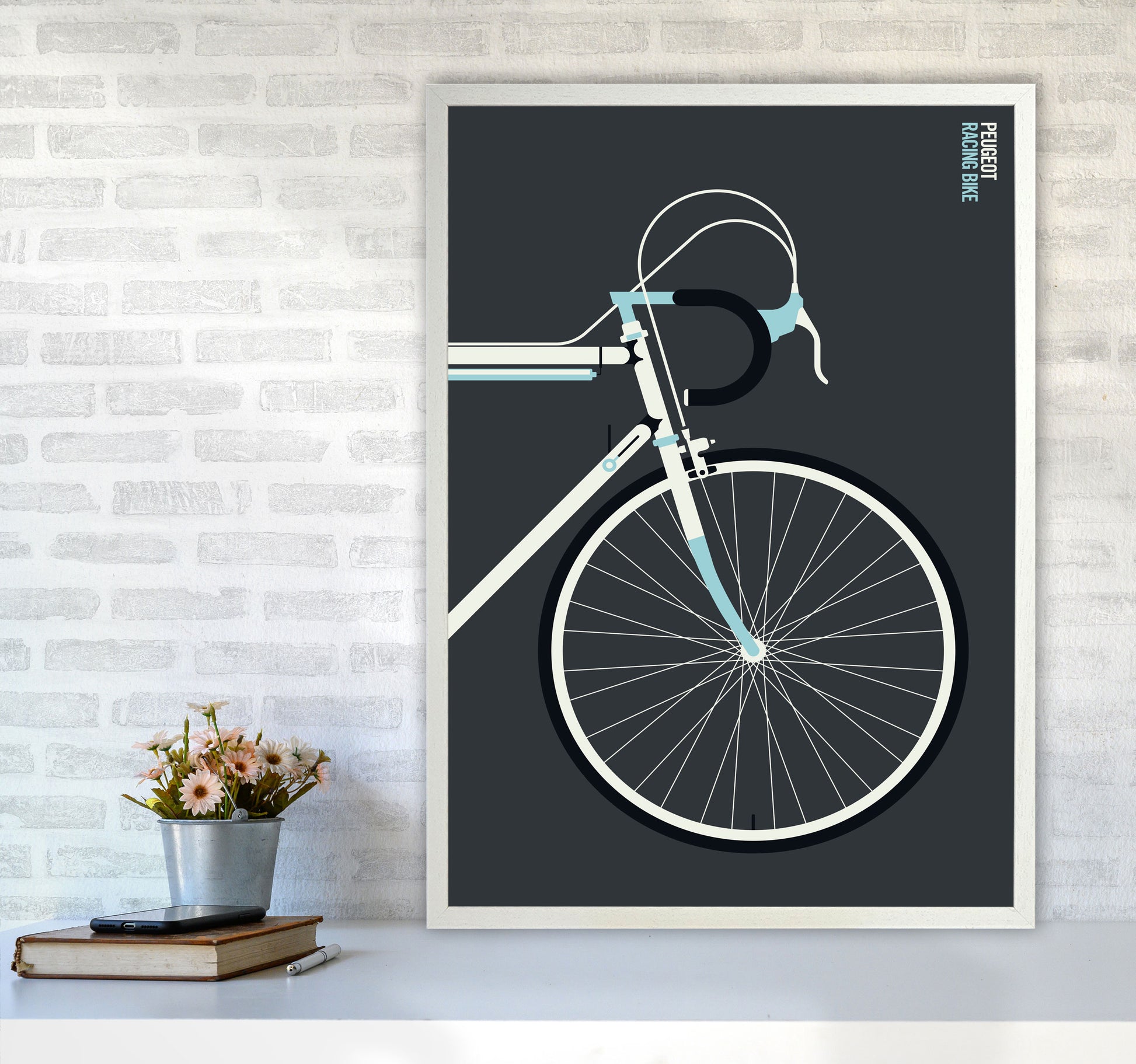 Peugeot front Art Print by Bo Lundberg A1 Oak Frame
