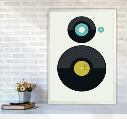 Icons LP vs EP Rev Art Print by Bo Lundberg A1 Oak Frame