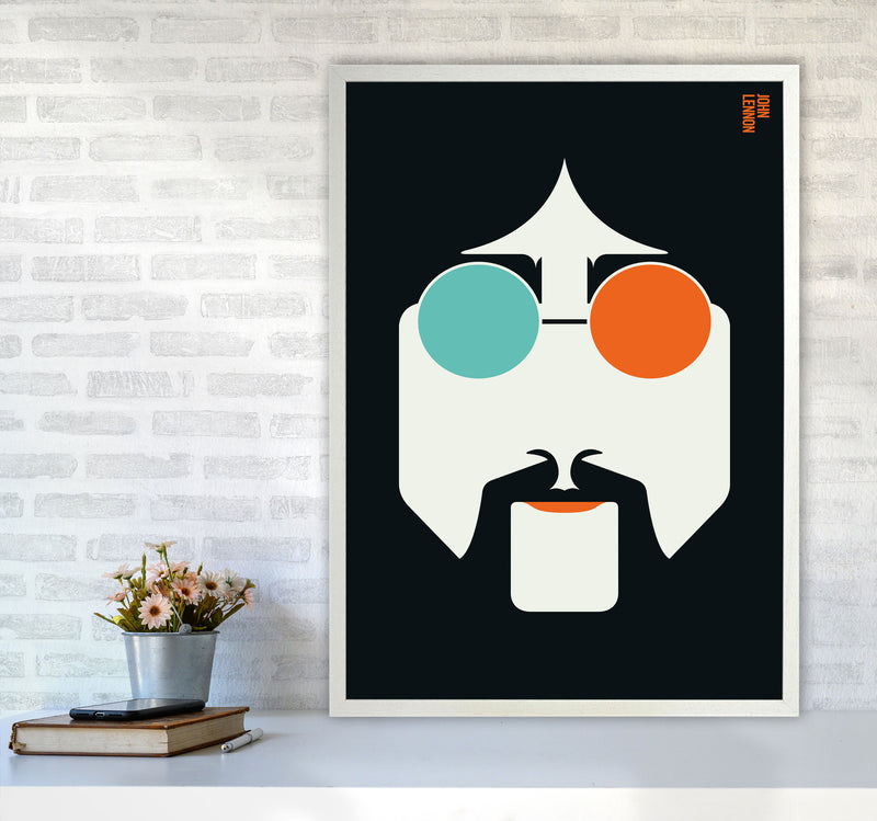 Icons John Lennon Art Print by Bo Lundberg A1 Oak Frame