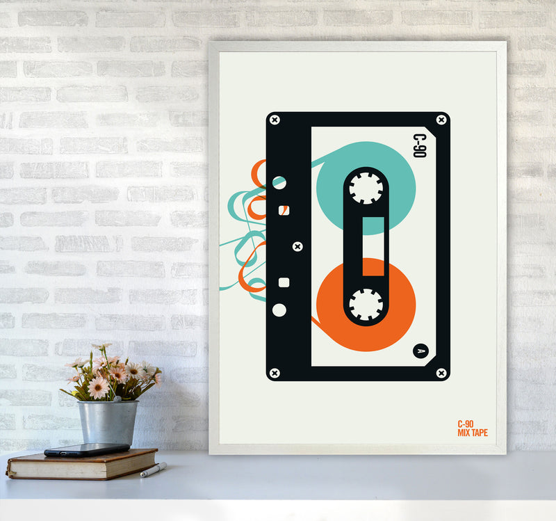 Icons Mixtape Art Print by Bo Lundberg A1 Oak Frame