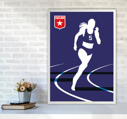 Runner Art Print by Bo Lundberg A1 Oak Frame