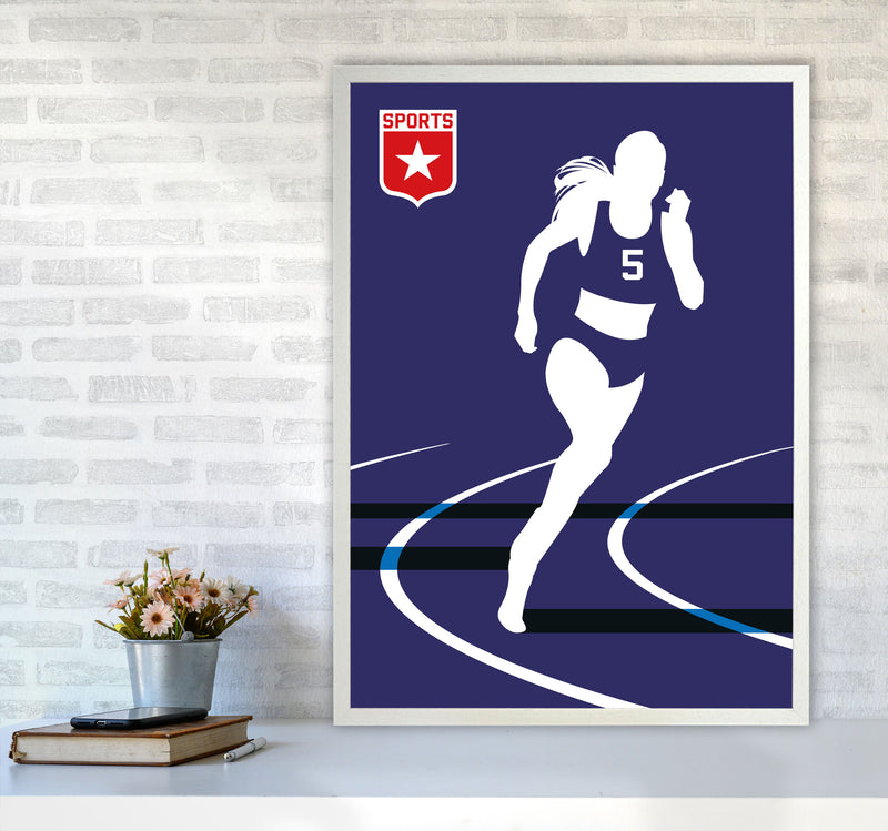 Runner Art Print by Bo Lundberg A1 Oak Frame