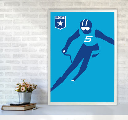 Slalom Art Print by Bo Lundberg A1 Oak Frame