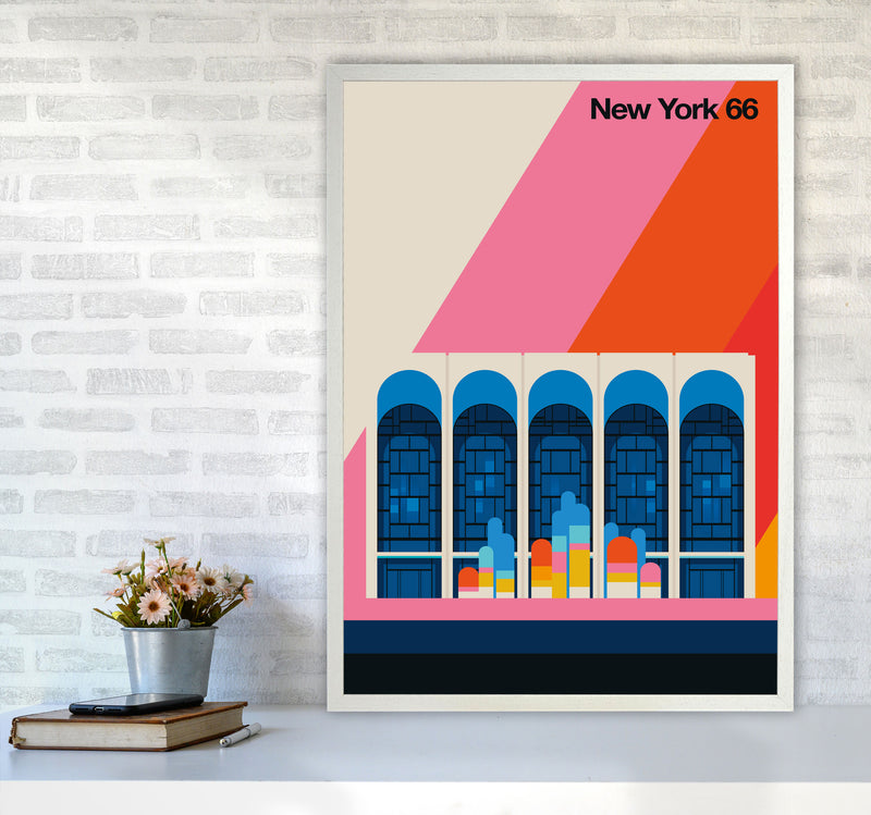 New York 66 Art Print by Bo Lundberg A1 Oak Frame