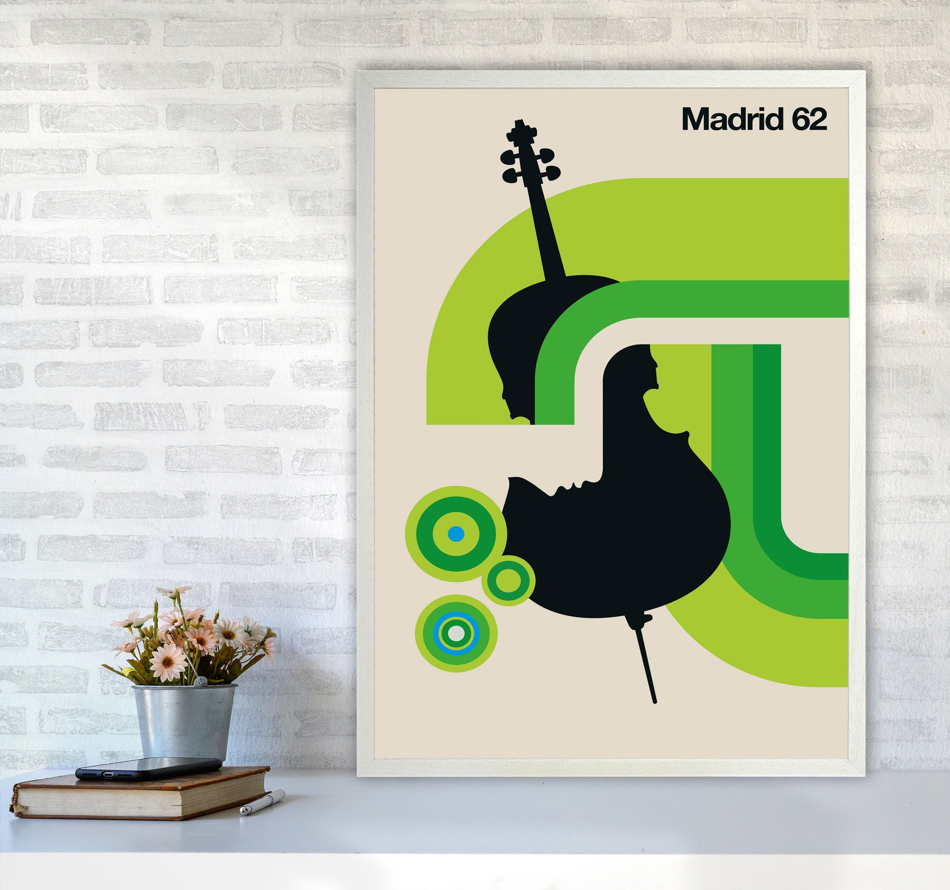 Madrid 62 Art Print by Bo Lundberg A1 Oak Frame