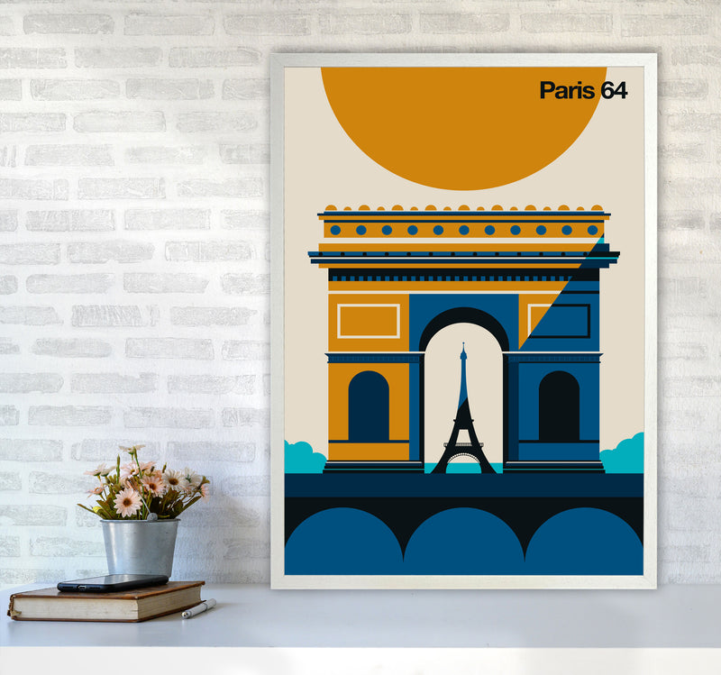 Paris 64 Art Print by Bo Lundberg A1 Oak Frame