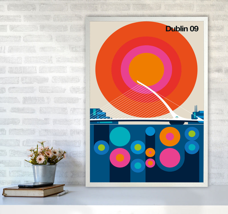 Dublin 09 Art Print by Bo Lundberg A1 Oak Frame