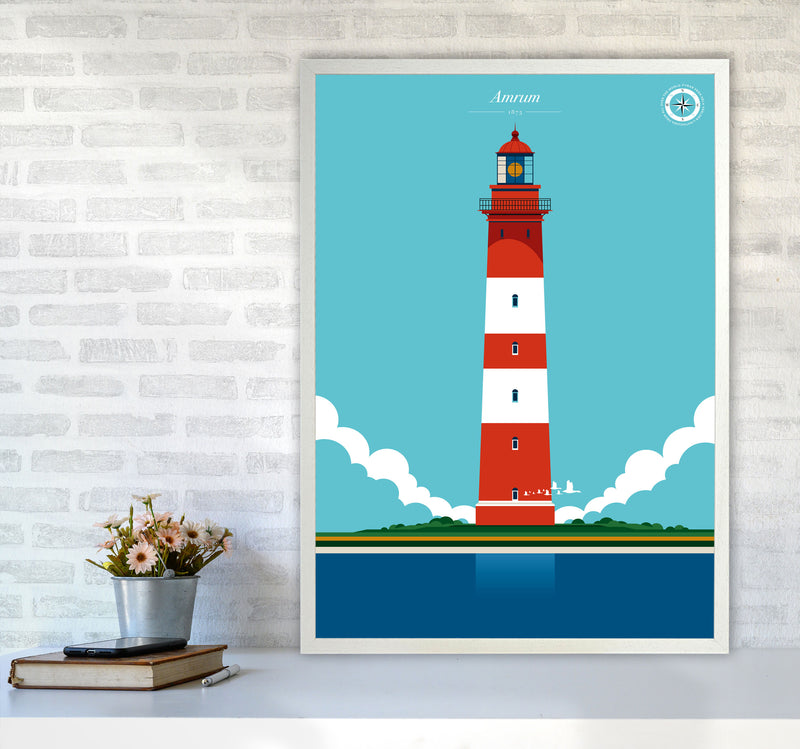 Amrum Art Print by Bo Lundberg A1 Oak Frame