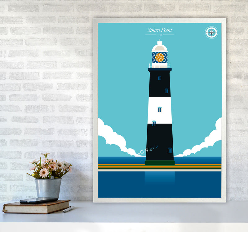 Spurn Point Art Print by Bo Lundberg A1 Oak Frame