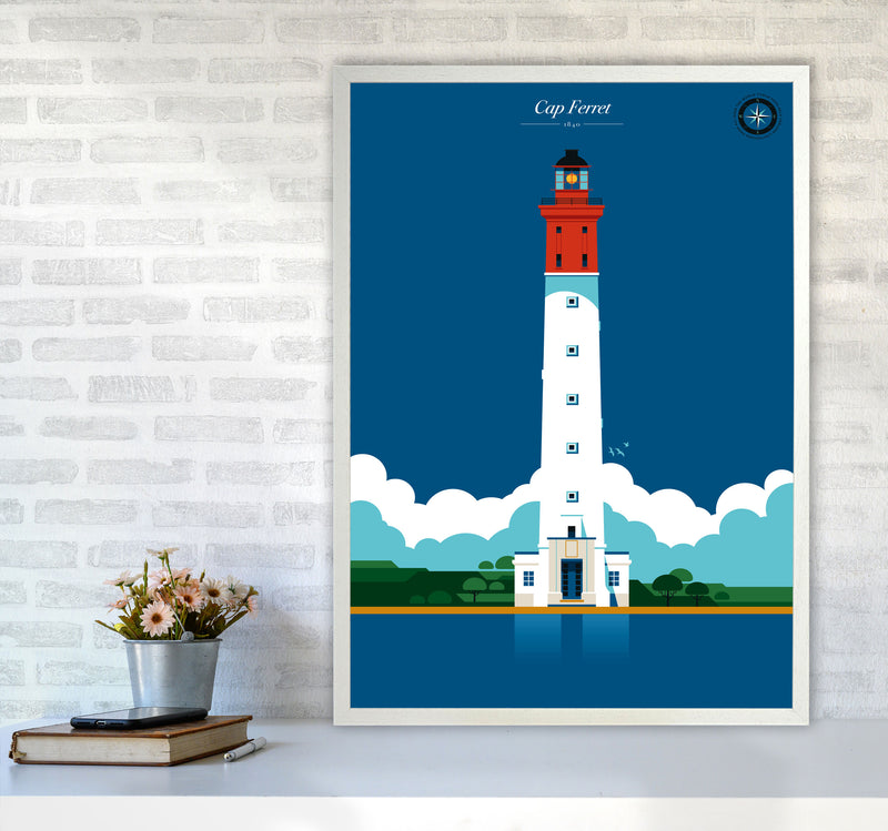 Cap Ferret Art Print by Bo Lundberg A1 Oak Frame
