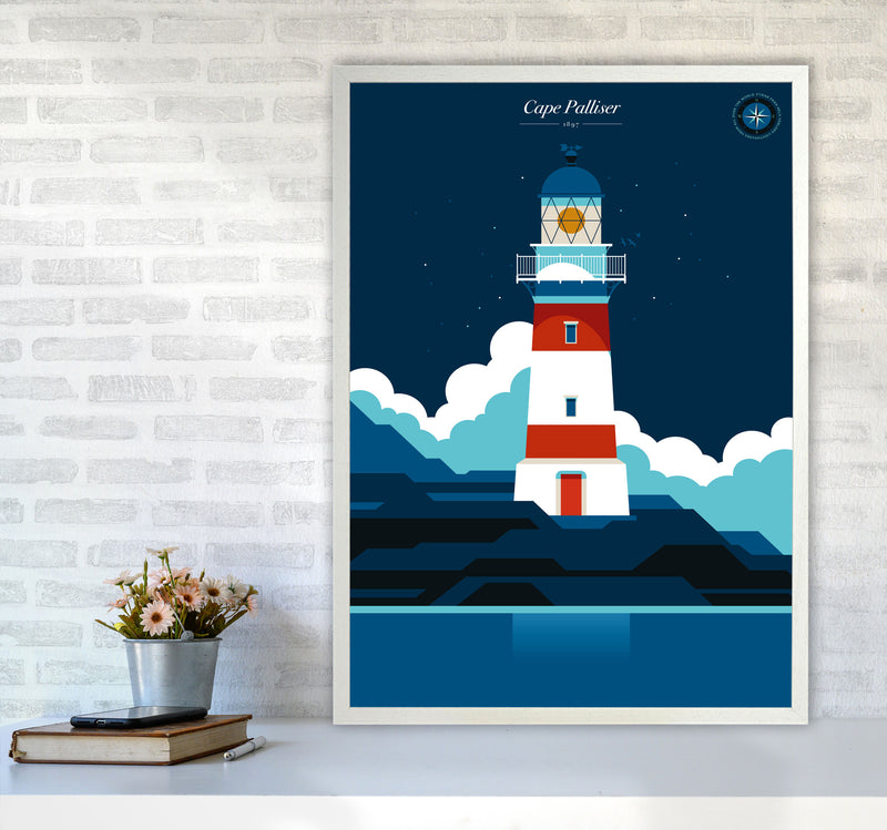 Cape Palliser Art Print by Bo Lundberg A1 Oak Frame