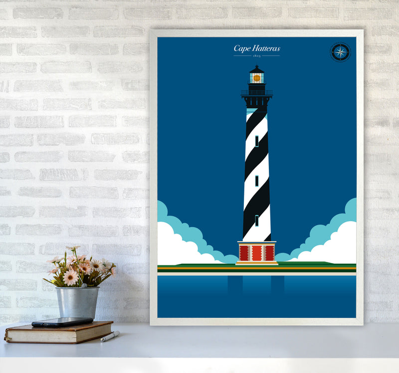 Cape Hatteras Art Print by Bo Lundberg A1 Oak Frame