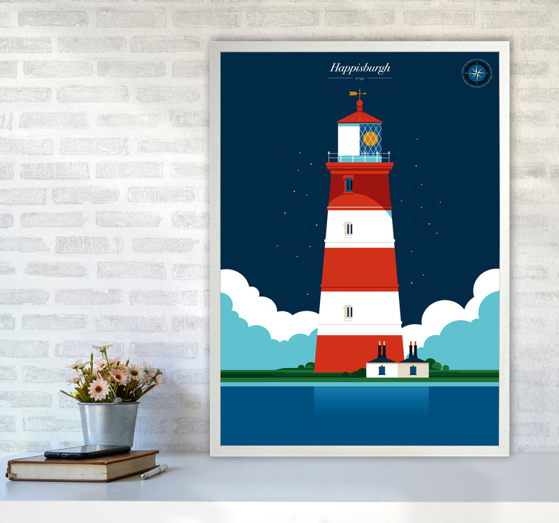 Happisburgh Art Print by Bo Lundberg A1 Oak Frame