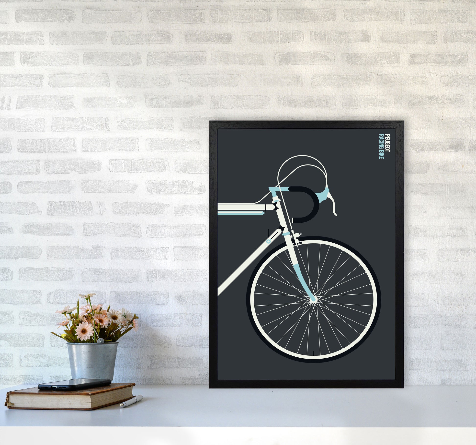 Peugeot front Art Print by Bo Lundberg A2 White Frame