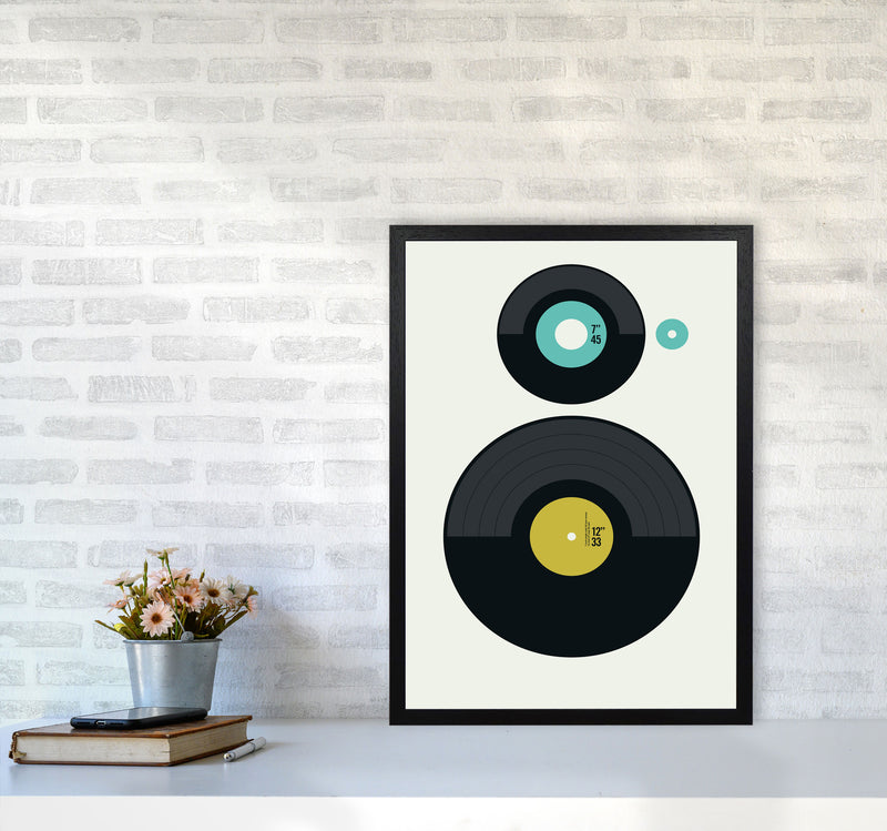 Icons LP vs EP Rev Art Print by Bo Lundberg A2 White Frame
