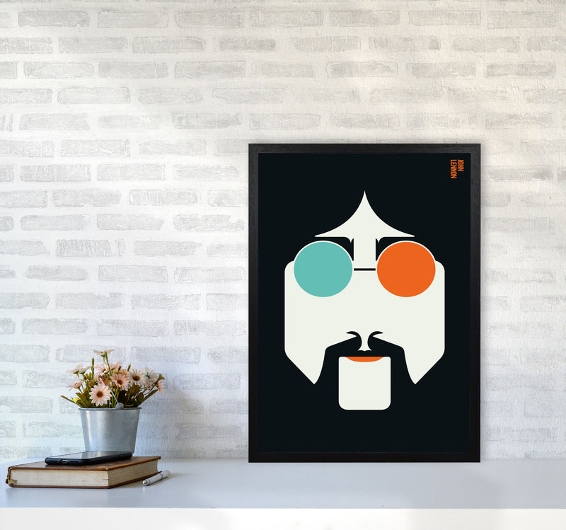 Icons John Lennon Art Print by Bo Lundberg A2 White Frame