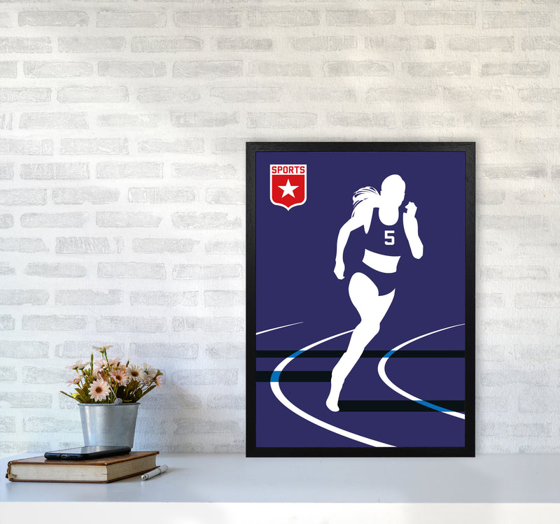 Runner Art Print by Bo Lundberg A2 White Frame