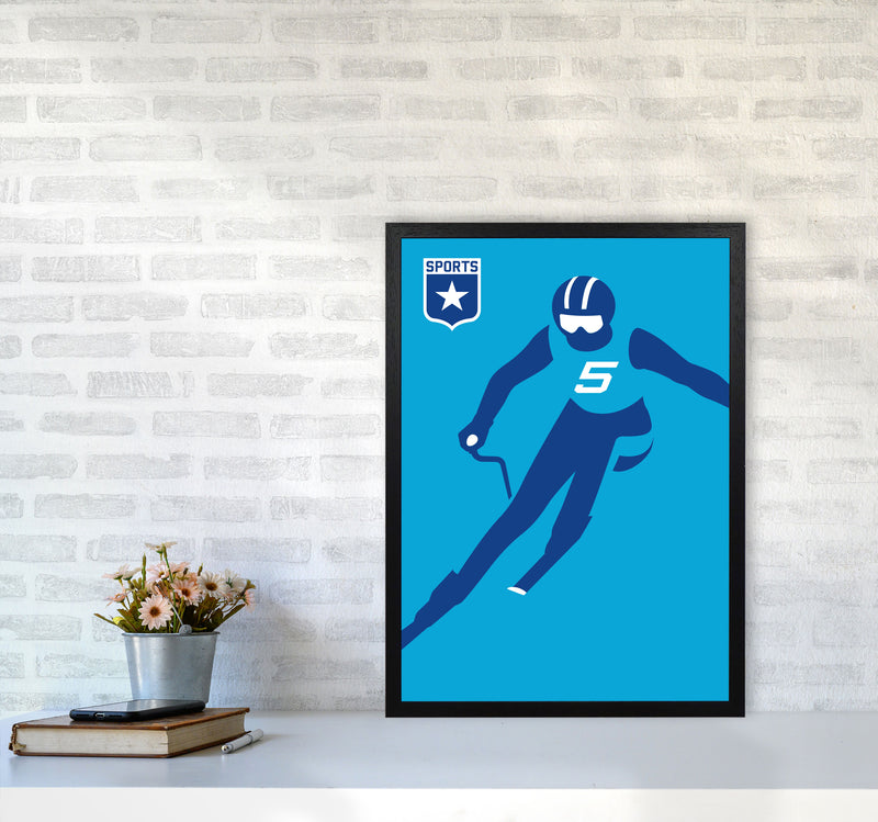 Slalom Art Print by Bo Lundberg A2 White Frame