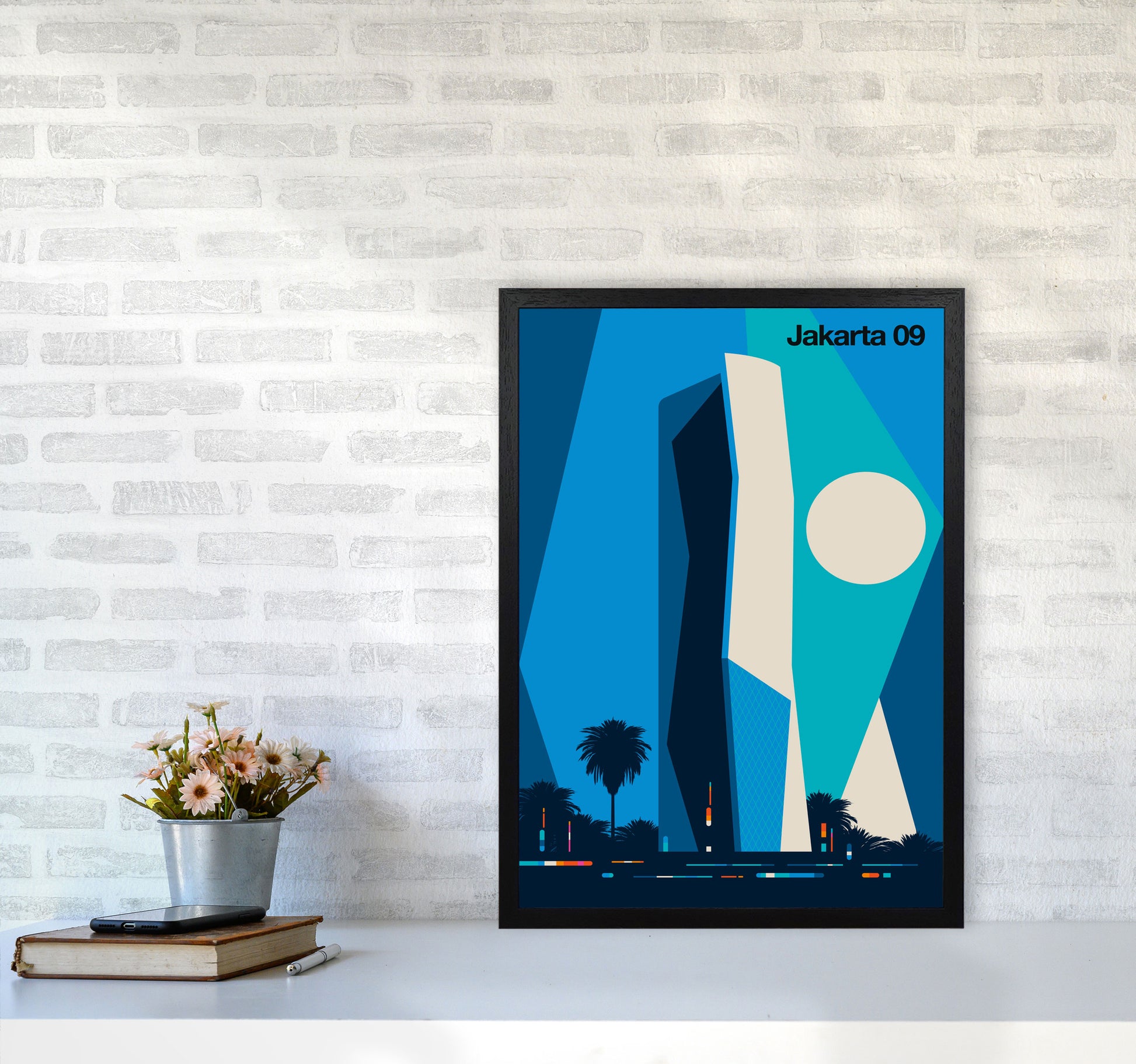 Jakarta 09 Art Print by Bo Lundberg A2 White Frame