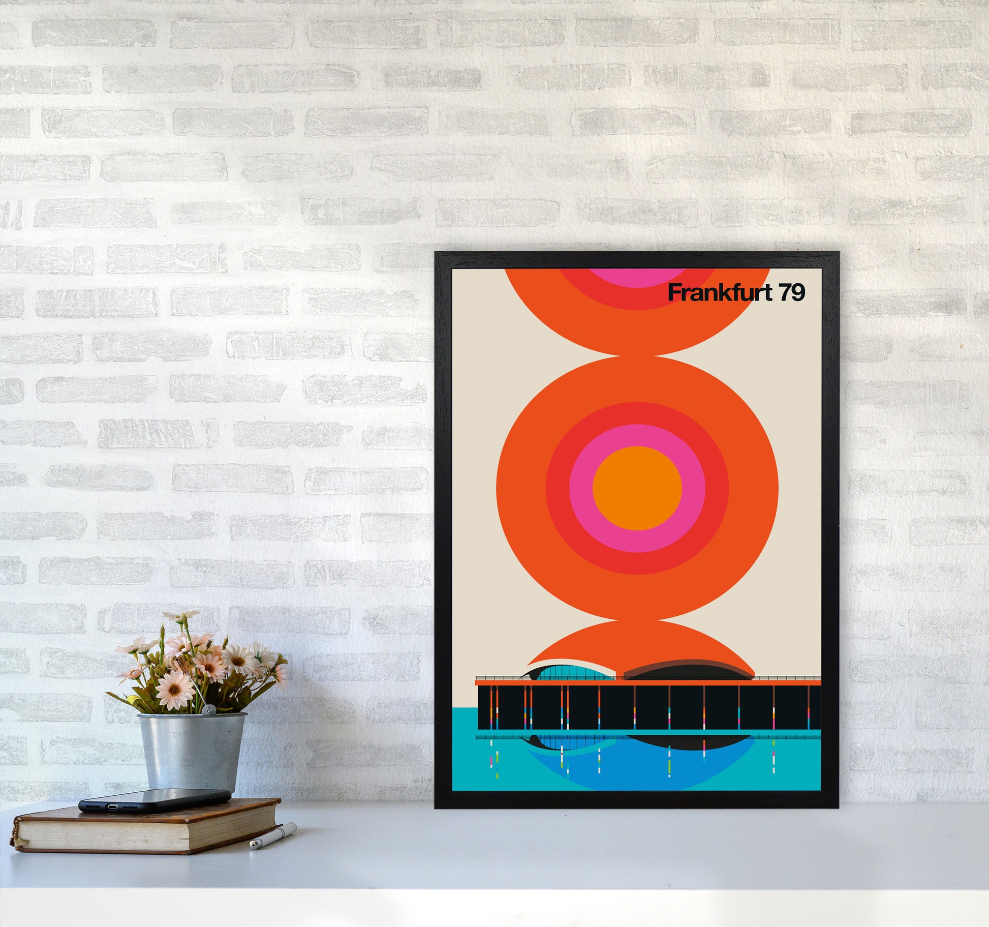 Frankfurt 79 Art Print by Bo Lundberg A2 White Frame