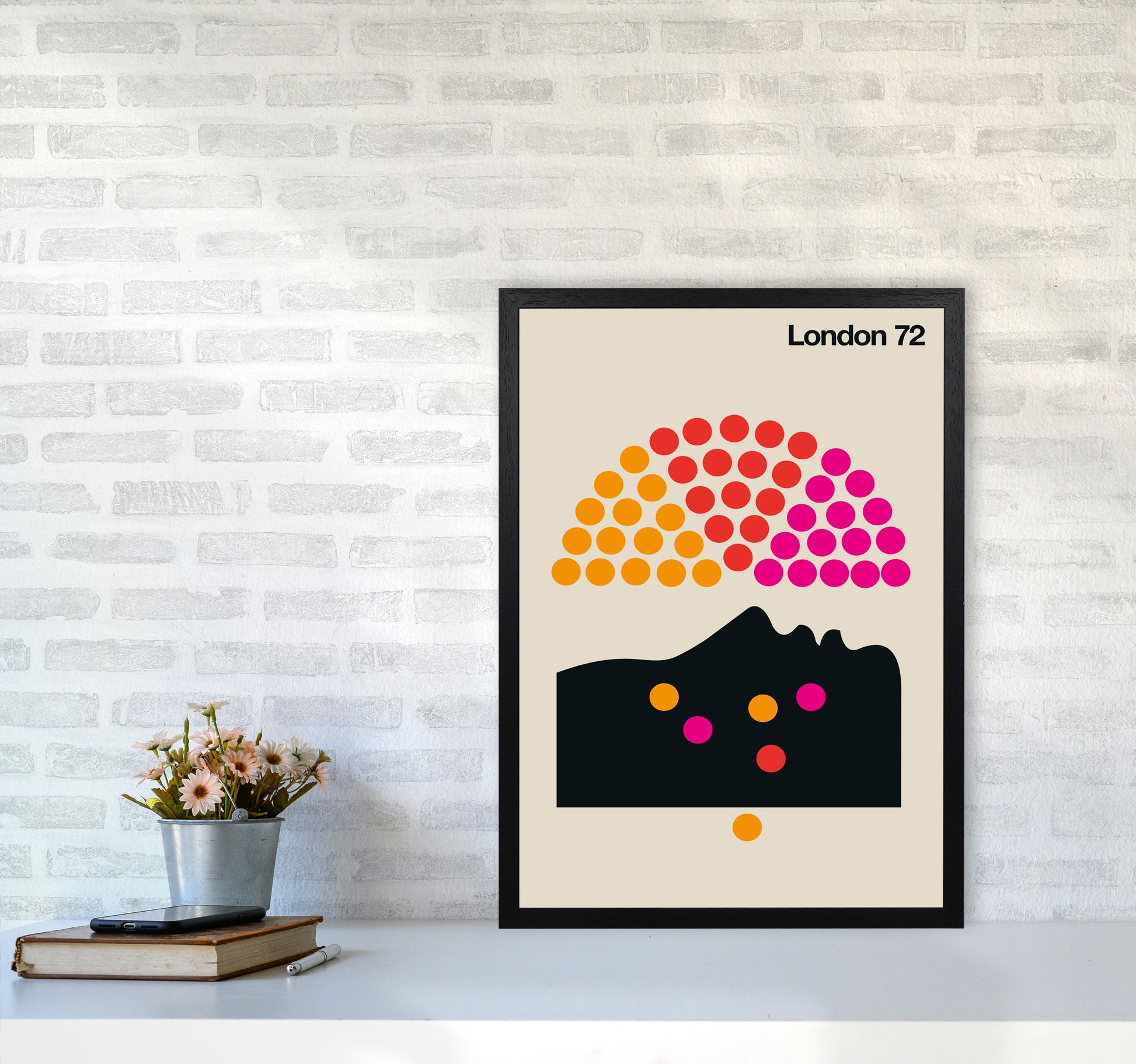 London 72 Art Print by Bo Lundberg A2 White Frame