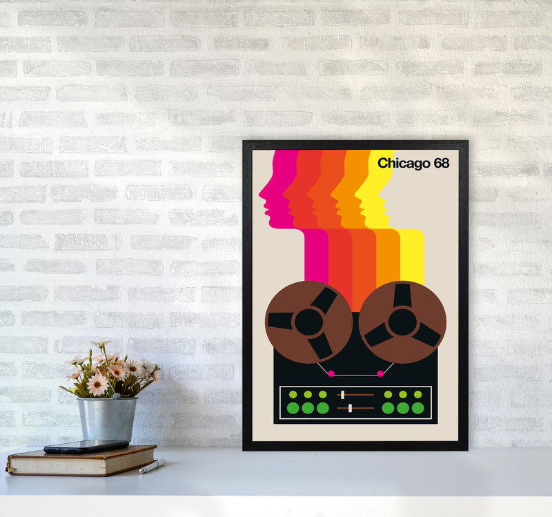 Chicago 68 Art Print by Bo Lundberg A2 White Frame