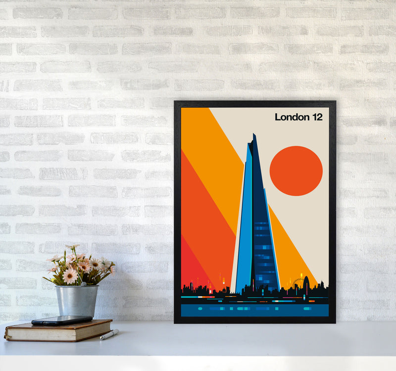 London 12 Art Print by Bo Lundberg A2 White Frame