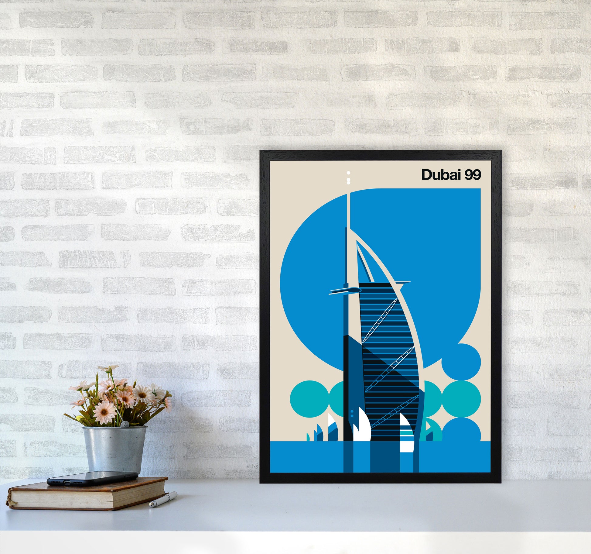 Dubai 99 Art Print by Bo Lundberg A2 White Frame