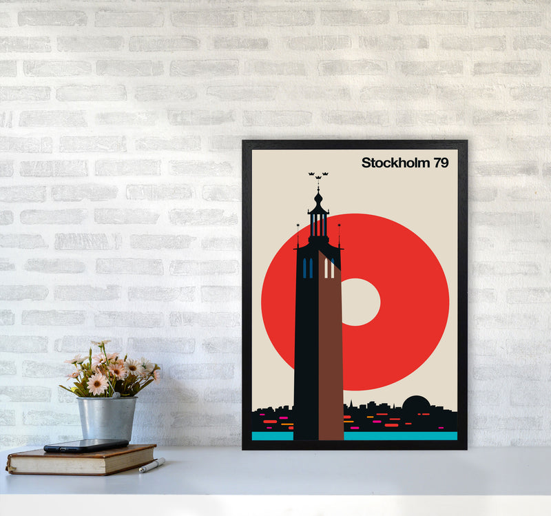 Stockholm 79 Art Print by Bo Lundberg A2 White Frame