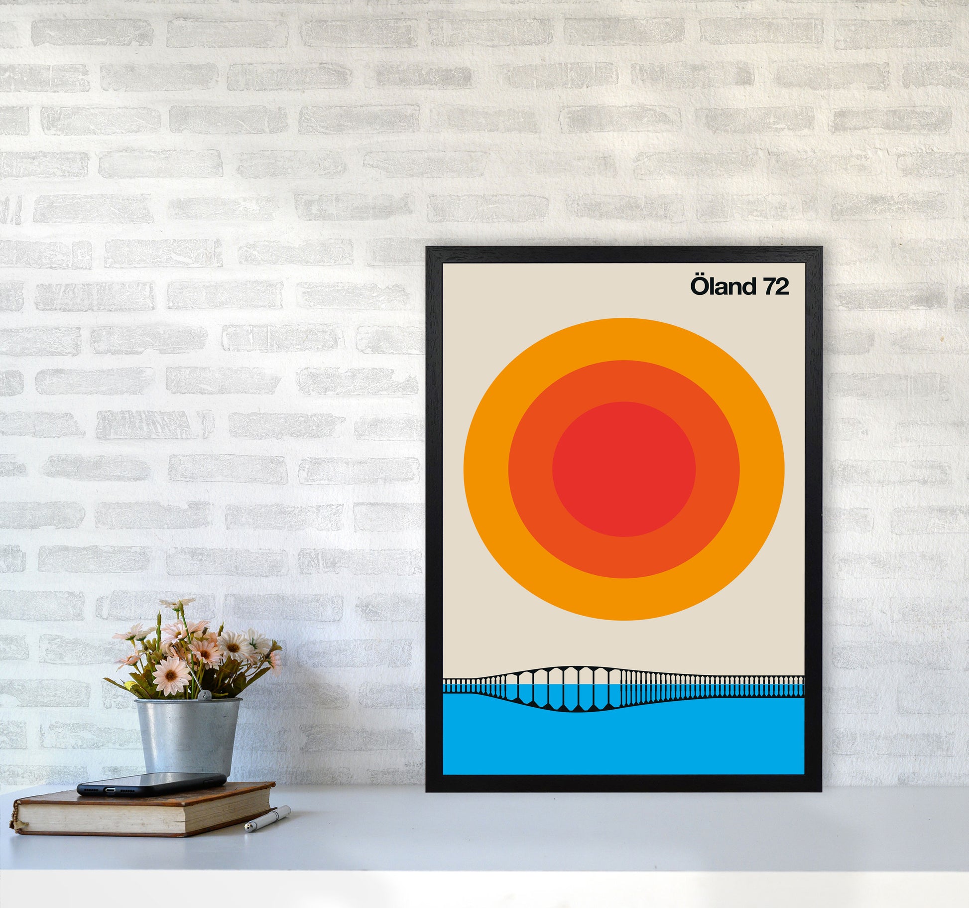 Öland 72 Art Print by Bo Lundberg A2 White Frame