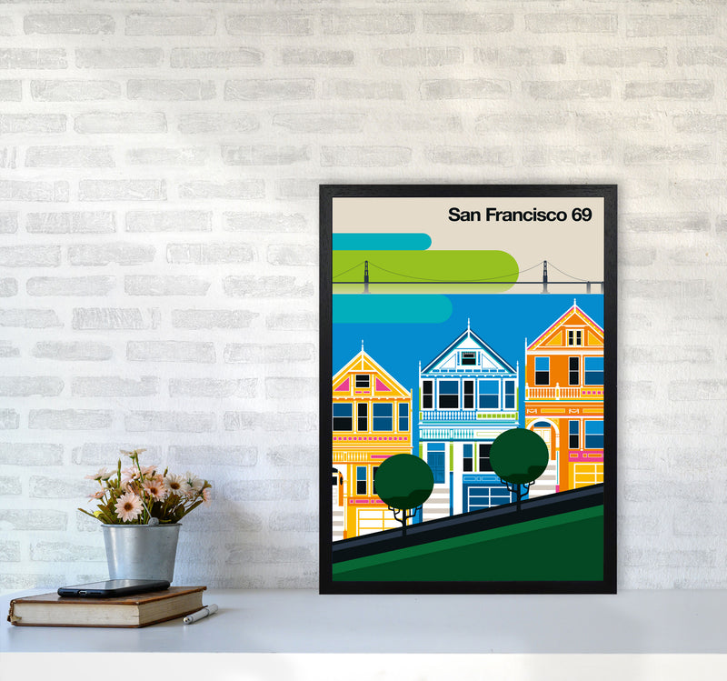 San Francisco 69 Art Print by Bo Lundberg A2 White Frame