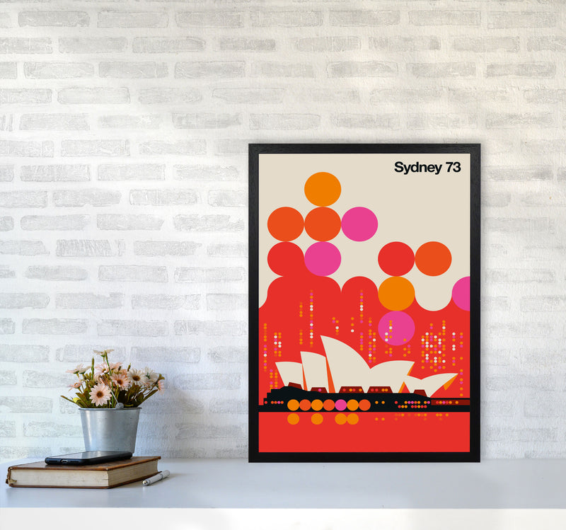Sydney 73 Red Art Print by Bo Lundberg A2 White Frame