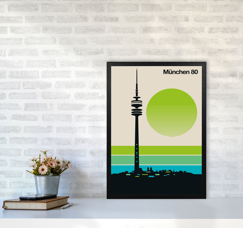 München 80 Art Print by Bo Lundberg A2 White Frame
