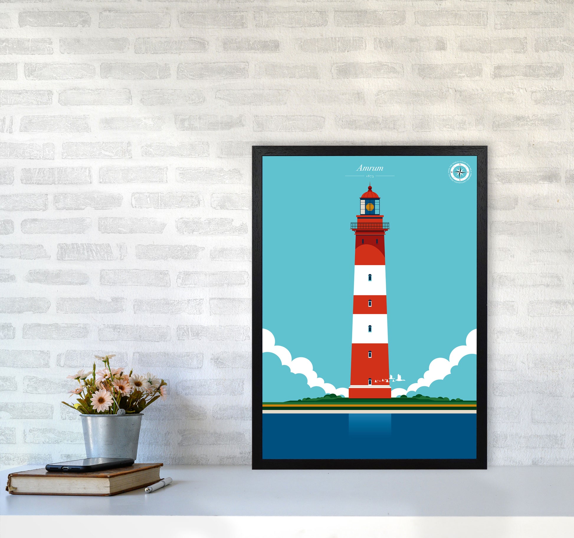 Amrum Art Print by Bo Lundberg A2 White Frame