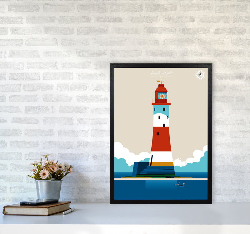 Beachy Head Art Print by Bo Lundberg A2 White Frame