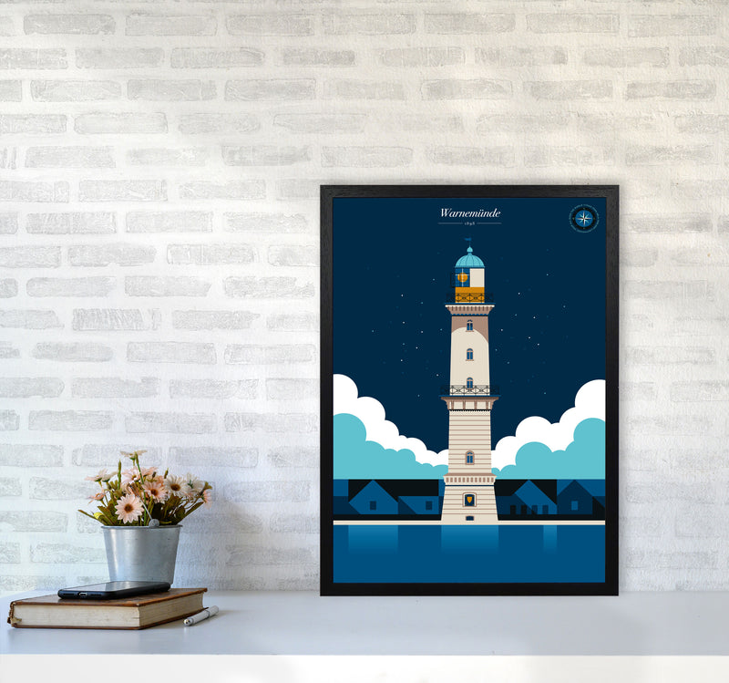 Warnemünde Art Print by Bo Lundberg A2 White Frame