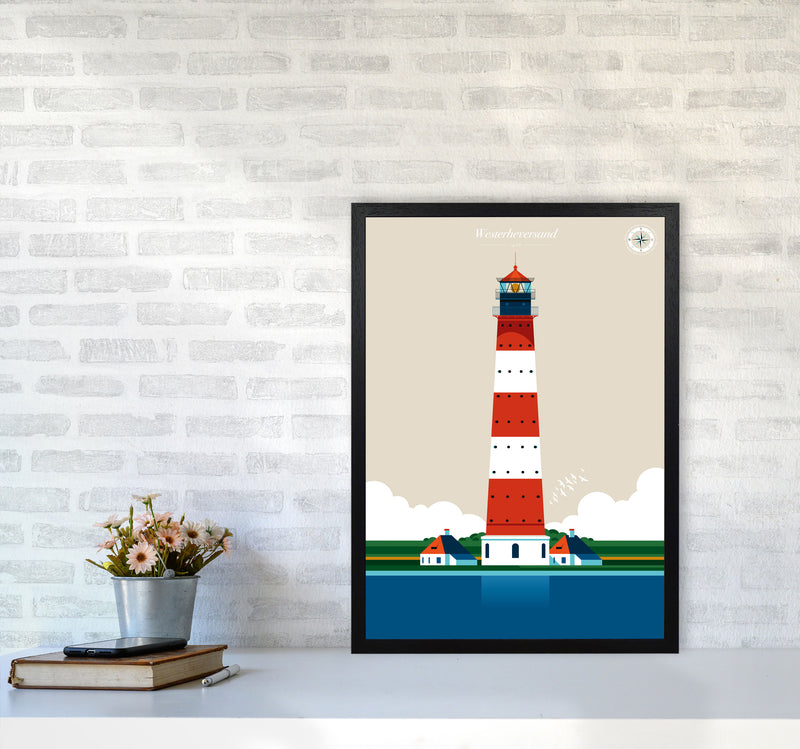 Westerheversand Art Print by Bo Lundberg A2 White Frame