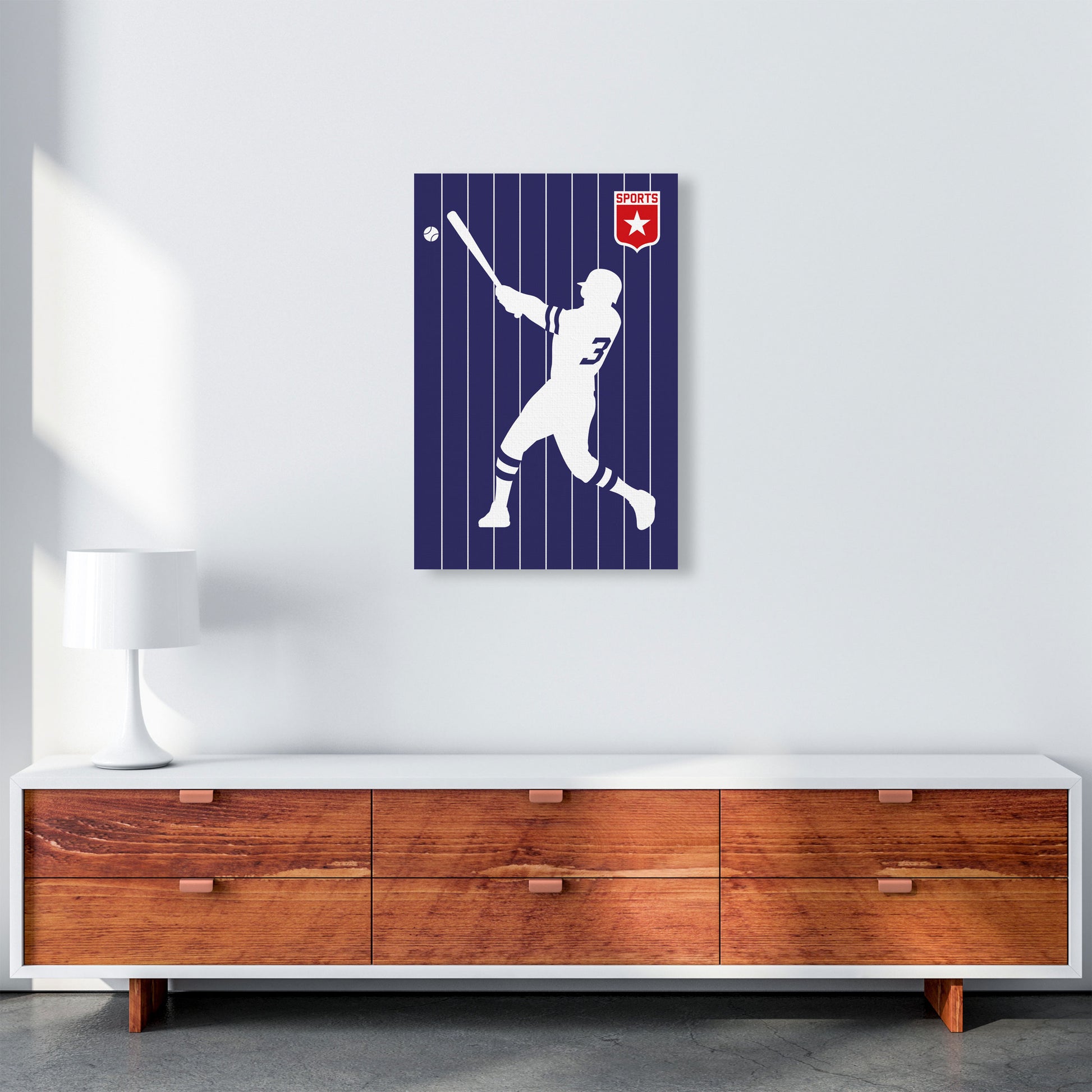 Baseball Art Print by Bo Lundberg A2 Canvas